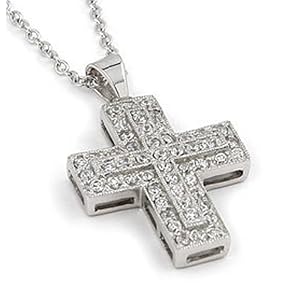 Cubic Zirconia Cz Cross Sterling Silver