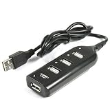 Premium Four 4 Port Ports USB Hub Expansion High Speed USB 2.0 Multi USB Hub Splitter Switch Lead Adapter Cable For PS3, Xbox, Wii, PC, MAC, Laptop, NoteBook, Mac Book, NetBook, Tablet, Tab, Supports Windows Vista/7/Mac -Part Of The Crazy4fones Accessories Range