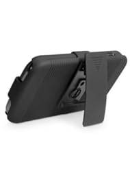 Wireless: Eagle Cell POSAMT989RSTHL01 SkinnySuit Clipster Combo Case with Kick Stand and Holster Belt Clip for Samsung Galaxy S2 T989 - Retail Packaging - Black - Eagle Cell