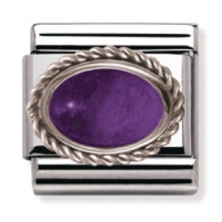 Nomination Composable Damen-Bead Classic Halb ine Stahl Silber 925 + Godrone Amethyst 0305 Preisvergleich