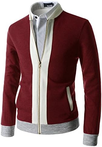 Nicon Limited Edition Daily Wool Blend Front Zip Knitted Cardigan Sweaters TNC12-WINE US M(Tag size XL)