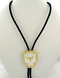 German Silver Longhorn Bolo Tie