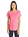 Hanes Women's X-Temp V-Notch Tee, Neon Pinkpop Heather, Medium
