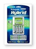 Rayovac Rechargeable Hybrid Slim Charger with 6AA  & 2 AAA Hybrid Rechargeable Batteries Included