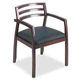 Basyx Wood Guest Chairs with Black Leather Seat