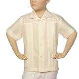 Boys Irish linen shirt in ivory short sleeve.