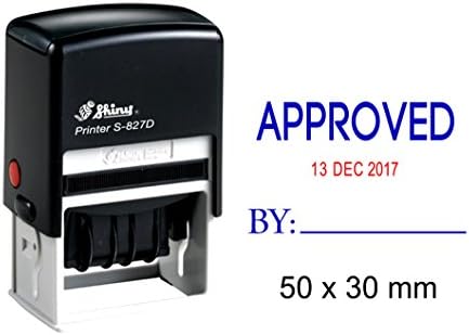 Shiny Date Stamper Self Inking With Approved By Text Ofiice Stationary Rubber Stamp S-827D