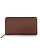 Thick Crosshatched Zip-Around Genuine Leather Wallet