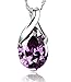 Amor Amethyst Water Drop Angel Tears Pendant Necklace