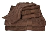 IMAGE OF Calcot All American Line 100-Percent Supima Cotton 6-Piece Towel Set, Coffee Bean