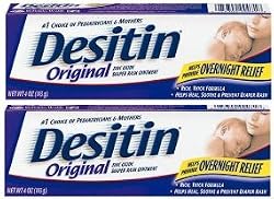 Desitin Original Zinc Oxide Diaper Rash Ointment Tube - 4 oz (Pack of 2)