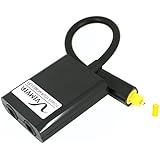 VIMVIP Toslink Digital Optical Fiber Optic Splitter 1 in 2 Out Audio Adapter Cable -Black