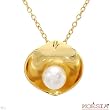 KOESIA Made in Italy Exquisite Necklace With Genuine 8.5mm Freshwater Pearl Beautifully Designed in 18K Yellow Gold. Total item weight 11.3g Length 17in