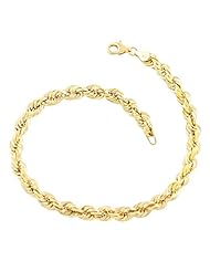 10 Karat Yellow Gold Rope Bracelet (5mm, 8.5 inch)