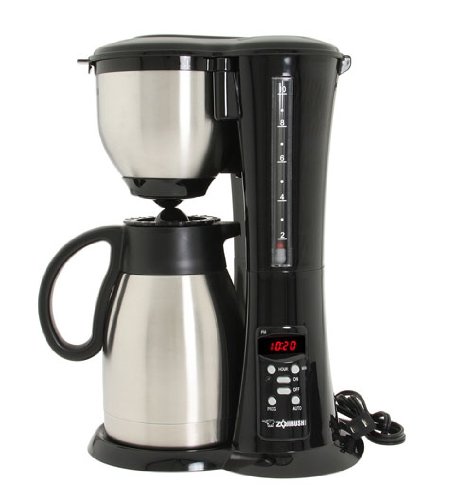 Zojirushi EC-BD15 ECBD15 Fresh Brew Stainless Steel 10-cup Thermal Carafe Coffee Maker + Handy Glass Coffee Mug + Porcelain Coffee Filter Cone Size 4 + Paper Filter 100 Sheets