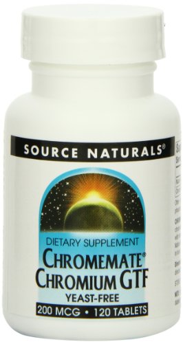 Source Naturals Chromemate Chromium GTF 200mcg Yeast Free 120 Tablets Pack of 2B004CDZ6SM