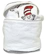 Trend Lab 30081 Dr. Seuss Cat In The Hat Oval Bath Bag- White Loop Terry with Cat Scatterprint Or Black Gingham Trim