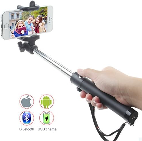 New Selfie Stick, U-Shape Self-portrait Monopod Extendable Selfie Stick with built-in Bluetooth Remote Shutter for iPhone 6,6 plus,5S, Samsung Galaxy S6 S5,Note 4, Android