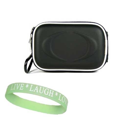 Black Eva Slim Carrying Case For Sony Digital Camera models: Sony Cyber-shot(DSC-S650 DSC-G1 DSC-T20 DSC-T100 DSC-S700 DSC-W200 DSC-W55 DSC-W35 DSC-W90 DSC-W80 DSC-T1 DSC-T10 DSC-T5 DSC-T3 DSC-T7 DSC-T50 DSC-T9 DSC-W30 DSC-W100) + Live*Laugh*Love Wristband!!!