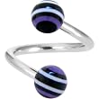 Purple-White-Black Bazooka Spiral Twister Belly Ring