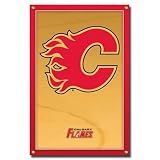 Calgary Flames (New Logo) Sports Poster Print - 24x36 custom fit with RichAndFramous Black 24 inch Poster Hangers
