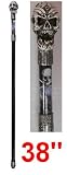 38  Pirate Skull Steel Walking Cane Stick Gentleman Head Fantasy Goth