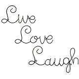 Live Love Laugh Set 3 Wall Mount Metal Wall Word Sculpture, Wall Decor