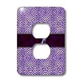 Doreen Erhardt Animal Print Collection - Purple Cheetah Print and Stiletto Heel - Light Switch Covers - 2 plug outlet cover