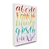 The Kids Room by Stupell "Rainbow Colors Alphabet ABC Oversized Stretched" Canvas Wall Art [並行輸入品]