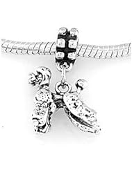 Sterling Silver English Fluff Poodle Dog Dangle Bead Charm