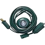Woods 10203 3-Outlet Extension Cord with Lighted Foot Switch, Green, 15-Foot