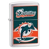 Zippo NFL Miami Dolphins Lighter Brushed Chrome Finish