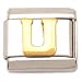 "U" Italian Charm Gold Plated 9mm