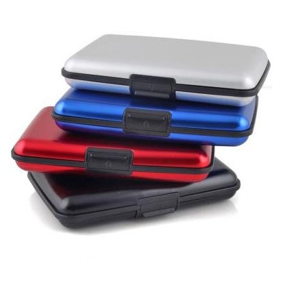 TOOGOO Waterproof Business Id Credit Card Wallet Holder Aluminum Metal Case Box (Random Color)