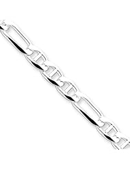 5.5mm, Sterling Silver, Figaro Anchor Chain, 7 inch
