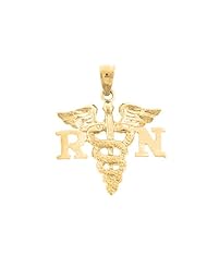 Gold-Plated 925 Sterling Silver Rn Registered Nurse Pendant