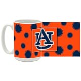 Polka Dot 15 oz Dye Sublimation Ceramic Coffee Mug Auburn Tigers Beverage Drinkware