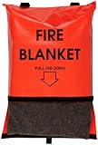 Think Safe 911-83700 Bright Orange Fire Blanket and Bag with Velcro Closure, 84 L X 62 W
