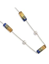 14k Pearl & Murano Glass Bead Necklace
