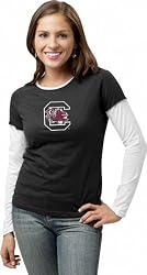 South Carolina Gamecocks Women's adidas 'Loud & Proud' Long Sleeve Layered Tissue Tee