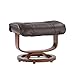 Cafe Brown Leather Recliner with Ottoman