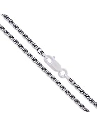 Sterling Silver Diamond-Cut Oxidized Rope Chain 2mm 925 Antiqued Necklace 20"