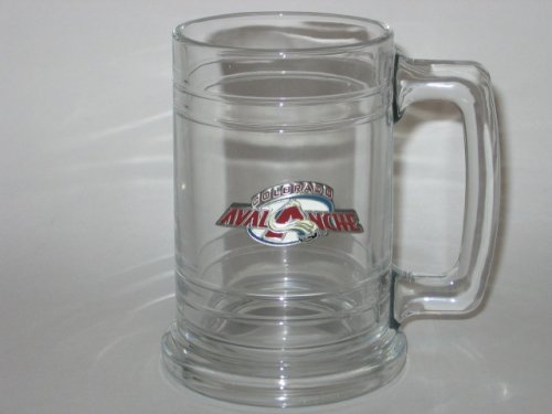 Buy COLORADO AVALANCHE 15 ounce GLASS TANKARD MUG with Pewter Logo by WeSellSports
