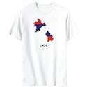 T-Shirt Mens White " Laos - Country Map Color" Countries