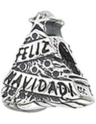 Zable (tm) Sterling Silver Feliz Navidad Tree Bead / Charm