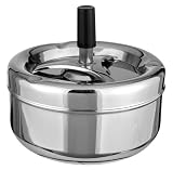 Schicker Retro Drehaschenbecher, edel verchromt Durchmesser 13 cm