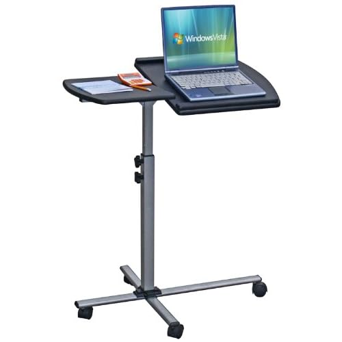 Adjustable Mobile Rolling Laptop Notebook Computer Cart Graphite Home Office Desks