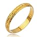 Happy2girls 2pcs/lots Women's 18k Yellow Gold Plated Bracelet Carved Bangle 60mm10mm Jewelry
