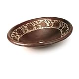 Silver Etched Floral Oval Edge: Flat