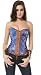 Corset Buy Fashion Lady Denim and Faux Leather Overbust Boned Corset 